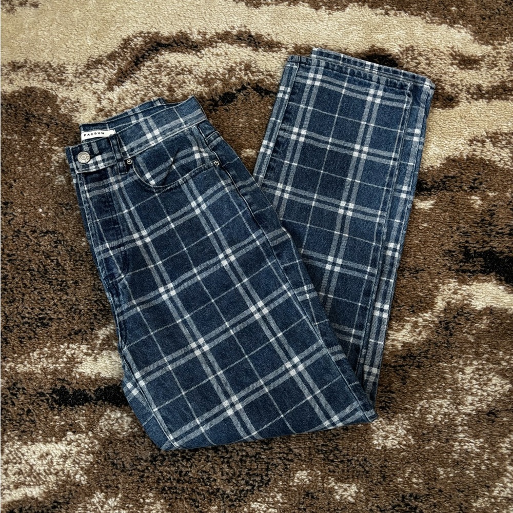 PacSun Blue Checkered Denim